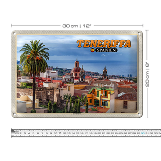 Blechschild Reise 30x20cm Teneriffa Spanien La Orotava Meer Urlaub