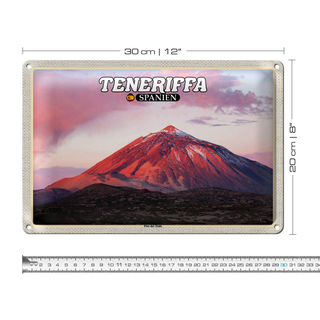 Blechschild Reise 30x20cm Teneriffa Spanien Pico del Teide Berg