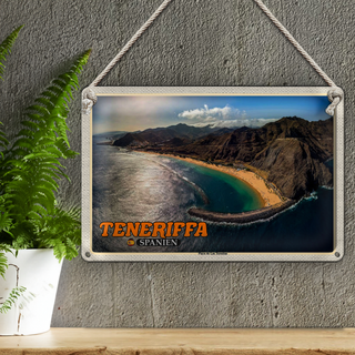 Blechschild Reise 30x20cm Teneriffa Spanien Playa de Las Teresitas