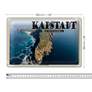 Blechschild Reise 30x20cm Kapstadt Südafrika Kap der Guten Hoffnung