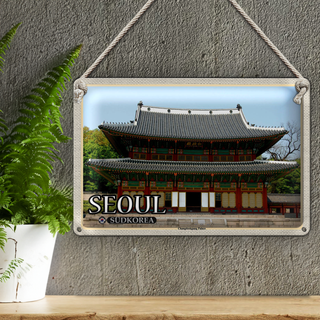 Blechschild Reise 30x20cm Seoul Südkorea Changdeokgung Palace