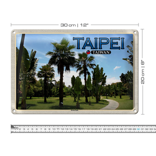 Blechschild Reise 30x20cm Taipei Taiwan Da'an Park
