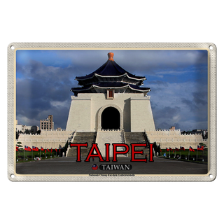 Blechschild Reise 30x20cm Taipei Taiwan Nationale Chiang-Kai-shek