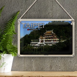 Blechschild Reise 30x20cm Taipei Taiwan Zhinan Tempel