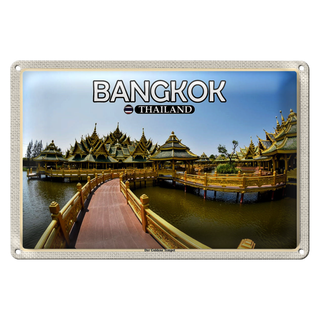 Blechschild Reise 30x20cm Bangkok Thailand Der Goldene Tempel