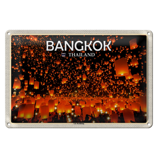 Blechschild Reise 30x20cm Bangkok Thailand Loy Krathong Lichterfest