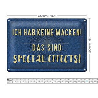 Blechschild Spruch 30x20cm ich hab keine Macken