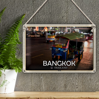 Blechschild Reise 30x20cm Bangkok Thailand Tuk Tuk