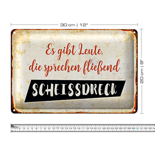 Blechschild Spruch 30x20cm gibt Leute sprechen Scheissdreck