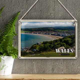 Blechschild Reise 30x20cm Wales United Kingdom Llandudno Seebad