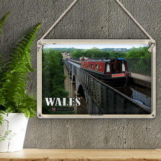 Blechschild Reise 30x20cm Wales United Kingdom Pontcysyllte Aquädukt