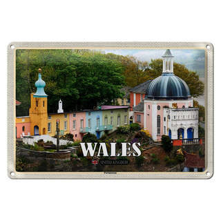 Blechschild Reise 30x20cm Wales United Kingdom Portmeirion