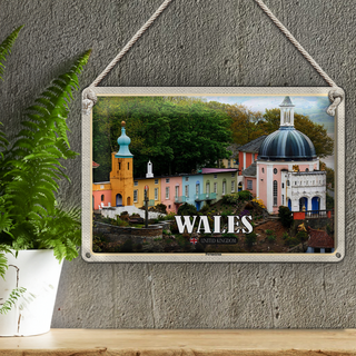 Blechschild Reise 30x20cm Wales United Kingdom Portmeirion