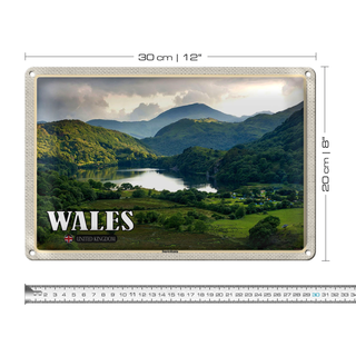 Blechschild Reise 30x20cm Wales Snowdonia Nationalpark