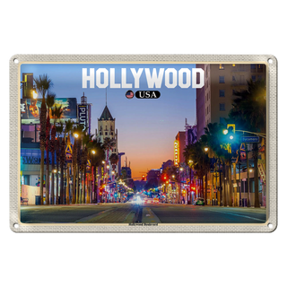 Blechschild Reise 30x20cm Hollywood USA Hollywood Boulevard