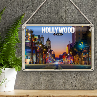Blechschild Reise 30x20cm Hollywood USA Hollywood Boulevard