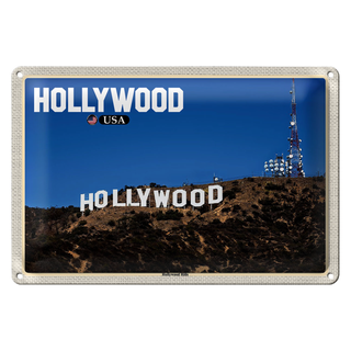 Blechschild Reise 30x20cm Hollywood USA Hollywood Hills