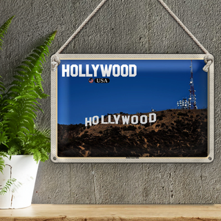 Blechschild Reise 30x20cm Hollywood USA Hollywood Hills