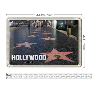 Blechschild Reise 30x20cm Hollywood USA Walk of Fame
