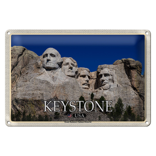 Blechschild Reise 30x20cm Keystone USA Mount Rushmore Memorial