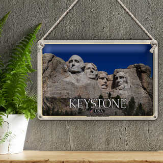 Blechschild Reise 30x20cm Keystone USA Mount Rushmore Memorial