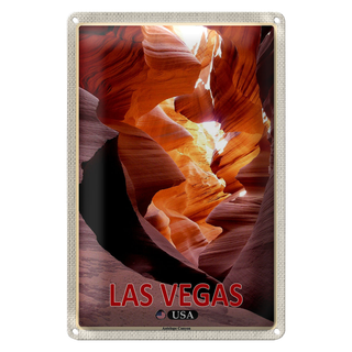 Blechschild Reise 20x30cm Las Vegas USA Antelope Canyon