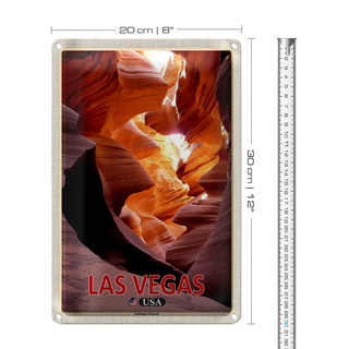 Blechschild Reise 20x30cm Las Vegas USA Antelope Canyon