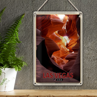 Blechschild Reise 20x30cm Las Vegas USA Antelope Canyon
