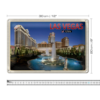 Blechschild Reise 30x20cm Las Vegas USA Caesars Palace Hotel Casino