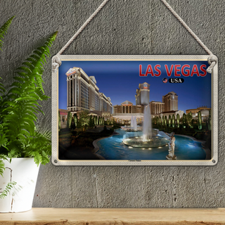 Blechschild Reise 30x20cm Las Vegas USA Caesars Palace Hotel Casino