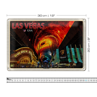 Blechschild Reise 30x20cm Las Vegas USA Fremont Street Casinos