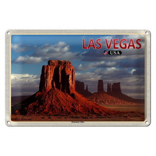 Blechschild Reise 30x20cm Las Vegas USA Monument Valley Hochebene