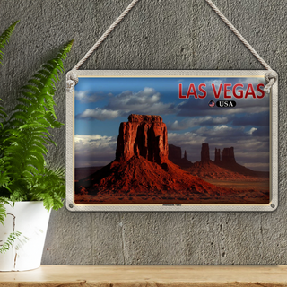 Blechschild Reise 30x20cm Las Vegas USA Monument Valley Hochebene