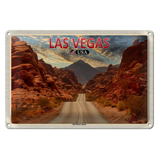 Blechschild Reise 30x20cm Las Vegas USA Red Rock Canyon
