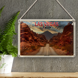 Blechschild Reise 30x20cm Las Vegas USA Red Rock Canyon