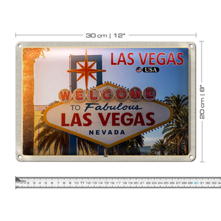 Blechschild Reise 30x20cm Las Vegas USA Sign Willkommensschild