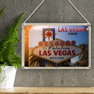 Blechschild Reise 30x20cm Las Vegas USA Sign Willkommensschild
