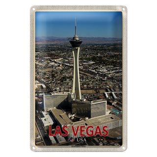 Blechschild Reise 20x30cm Las Vegas USA Stratosphere Tower