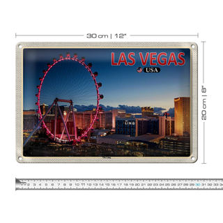 Blechschild Reise 30x20cm Las Vegas USA The Linq Riesenrad