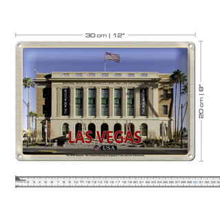 Blechschild Reise 30x20cm Las Vegas USA The MOB Museum