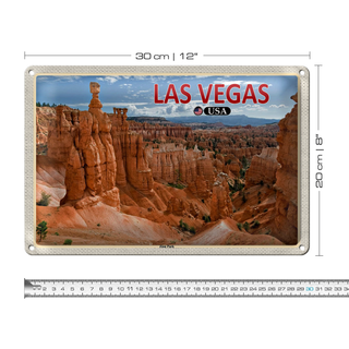 Blechschild Reise 30x20cm Las Vegas USA Zion Park