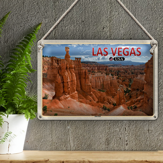 Blechschild Reise 30x20cm Las Vegas USA Zion Park