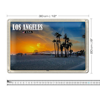 Blechschild Reise 30x20cm Los Angeles USA Beach Strand Venice Beach