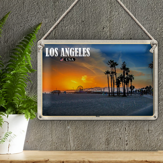 Blechschild Reise 30x20cm Los Angeles USA Beach Strand Venice Beach