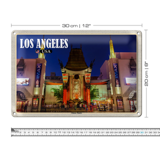 Blechschild Reise 30x20cm Los Angeles USA Chinese Theatre Deo