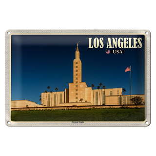 Blechschild Reise 30x20cm Los Angeles USA Mormon Temple