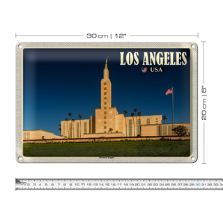 Blechschild Reise 30x20cm Los Angeles USA Mormon Temple