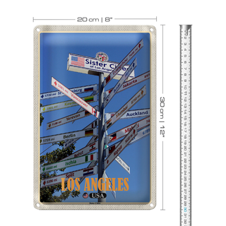 Blechschild Reise 20x30cm Los Angeles USA Sister Citieser