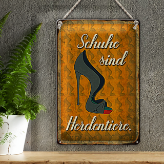 Blechschild Spruch 20x30cm Schuhe sind Herdentiere