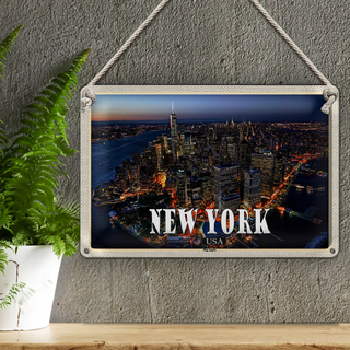 Blechschild Reise 30x20cm New York USA Big Apple Hochhäuser